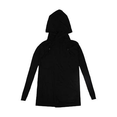 Rick Owens Black Solid Color Slim Fit Hoodie Long Sleeve RU19F4624 WS 09