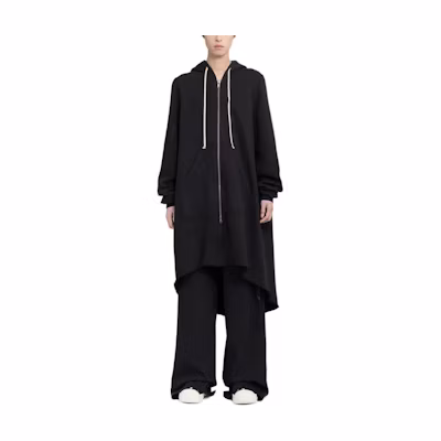 Rick Owens Black Solid Color Zip-Up Hoodie DU01D1293F-09