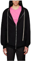 Rick Owens Black Solid Color Zip-Up Hoodie Jacket RU01C4614WSB-09 Rick Owens Black Solid Color Zip-Up Hoodie Jacket RU01C4614WSB-09