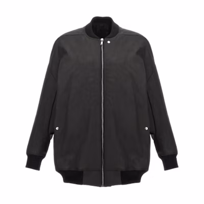 Rick Owens Black Solid Color Zip-Up Jacket RU02D6795SMT-09