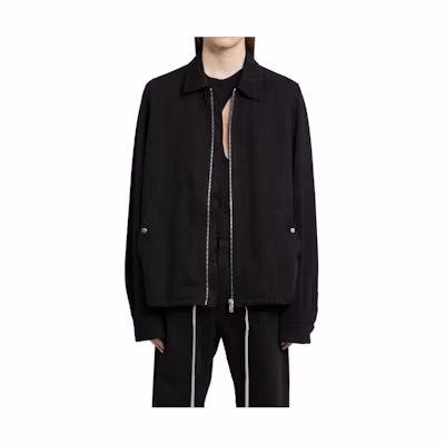 Rick Owens Black Solid Color Zip-Up Long Sleeve Jacket DU01D1783CB-09