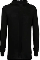 Rick Owens Black Solid Long Knit Hoodie RU02A5623M-09 Rick Owens Black Solid Long Knit Hoodie RU02A5623M-09