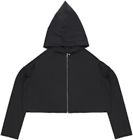 Rick Owens Black Solid Zip-Up Hoodie Jacket RR01C4712LNV-09 Rick Owens Black Solid Zip-Up Hoodie Jacket RR01C4712LNV-09