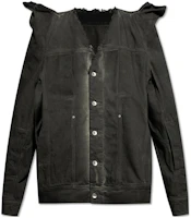 Rick Owens Black V-Neck Single-Breasted Long-Sleeve Jacket RR01D3719DK-78 Rick Owens Black V-Neck Single-Breasted Long-Sleeve Jacket RR01D3719DK-78