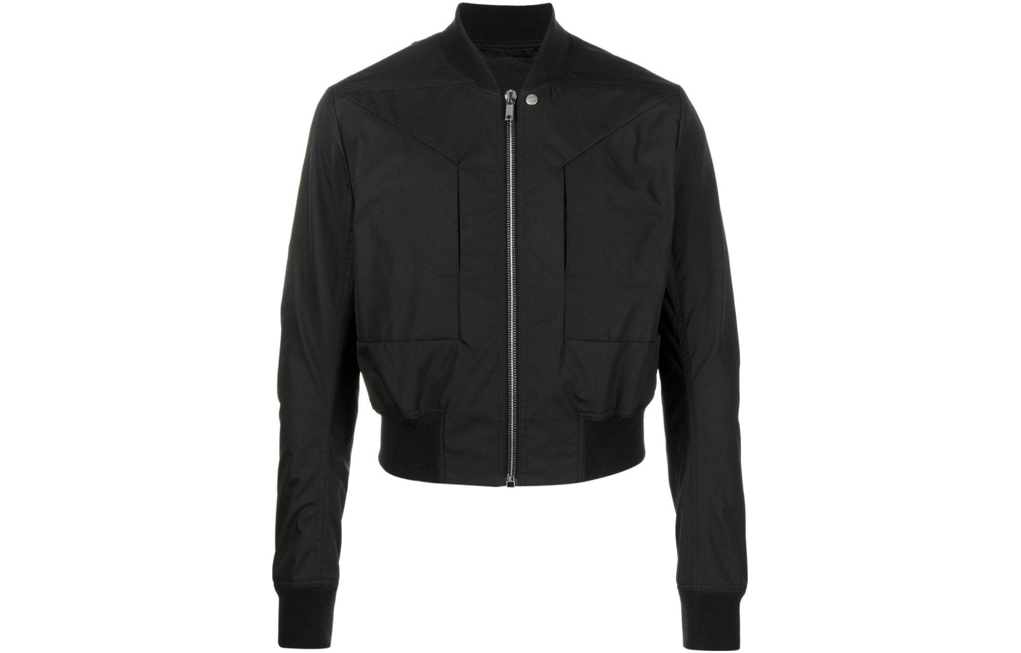 Rick Owens Black Zip-Up Baseball Collar Jacket RU01C4797TF