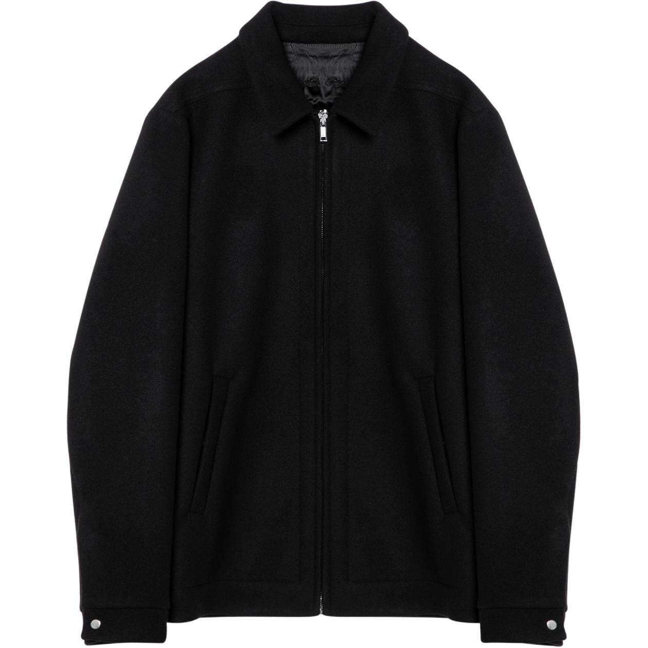 Rick Owens Black Zipper Straight-Cut Long-Sleeve Jacket RU02D6766WSF-09