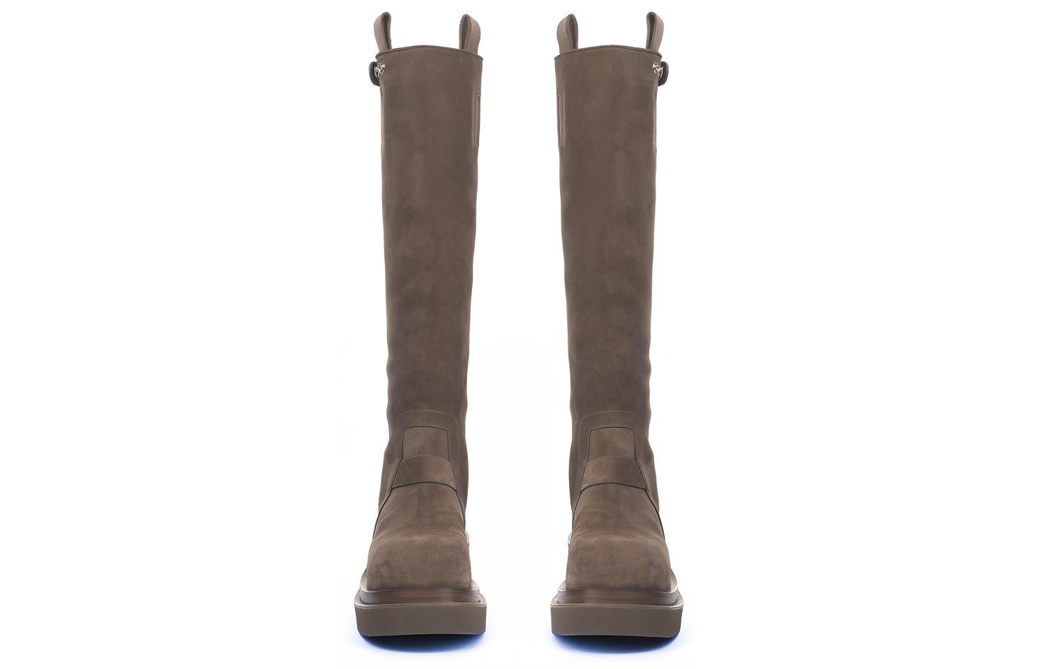 Rick Owens Bogun High 'Grey Velour Patchwork' 圖 3