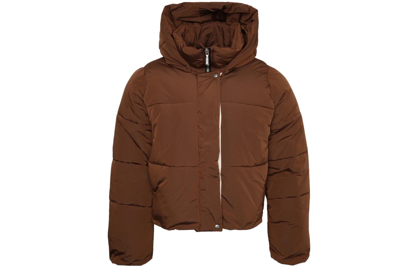 Rick Owens Brown Logo Hooded Short Puffer Jacket RHFW22JA34016-090