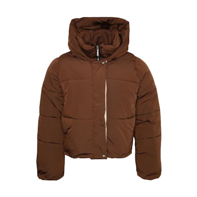 Rick Owens Brown Logo Hooded Short Puffer Jacket RHFW22JA34016-090
