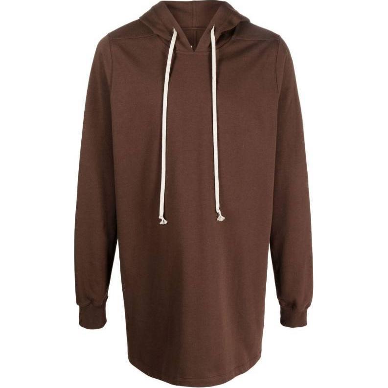 Rick Owens Brown Pullover Hoodie Mid-Length Solid Color RU02C7287WN-04