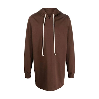 Rick Owens Brown Pullover Hoodie Mid-Length Solid Color RU02C7287WN-04