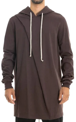 Rick Owens Hoodie Cokelat Polos Lengan Panjang dengan Drawstring RU20S728464 Buy Rick Owens Hoodie Cokelat Polos Lengan Panjang dengan Drawstring RU20S728464