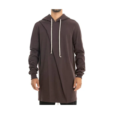 Rick Owens Brown Solid Color Drawstring Hoodie Long Sleeve RU20S728464