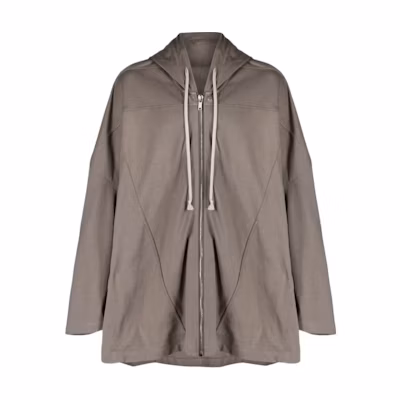 Rick Owens Brown Solid Color Zip-Up Hoodie RU01C4247BA-34