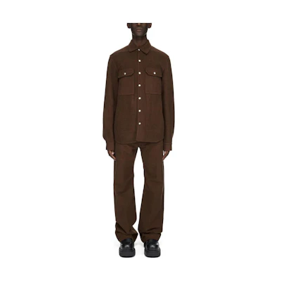 Rick Owens Brown Solid Long-Sleeve Jacket (Taxes & Fees Included) RU02C7729DD-04