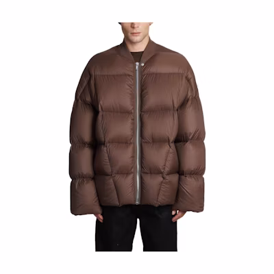 Rick Owens Brown Solid V-Neck Zip Long-Sleeve Jacket RU02C7788NPD3-04