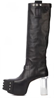 Rick Owens Calf Leather High-Top Boots 'Wax Matte Black' RU02B2827LCGGR-990 Rick Owens Calf Leather High-Top Boots 'Wax Matte Black' RU02B2827LCGGR-990