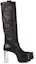 Order Rick Owens Sepatu Boots Kulit Tinggi 'Wax Matte Black' RU02B2827LCGGR-990