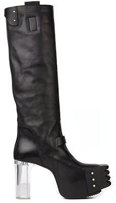 Rick Owens Calf Leather High-Top Boots 'Wax Matte Black' RU02B2827LCGGR-990 Order Rick Owens Calf Leather High-Top Boots 'Wax Matte Black' RU02B2827LCGGR-990