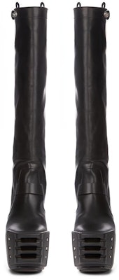 Rick Owens Calf Leather High-Top Boots 'Wax Matte Black' RU02B2827LCGGR-990 Lookbook Rick Owens Calf Leather High-Top Boots 'Wax Matte Black' RU02B2827LCGGR-990
