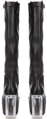 Rick Owens Sepatu Boots Kulit Tinggi 'Wax Matte Black' RU02B2827LCGGR-990 Shop Rick Owens Sepatu Boots Kulit Tinggi 'Wax Matte Black' RU02B2827LCGGR-990