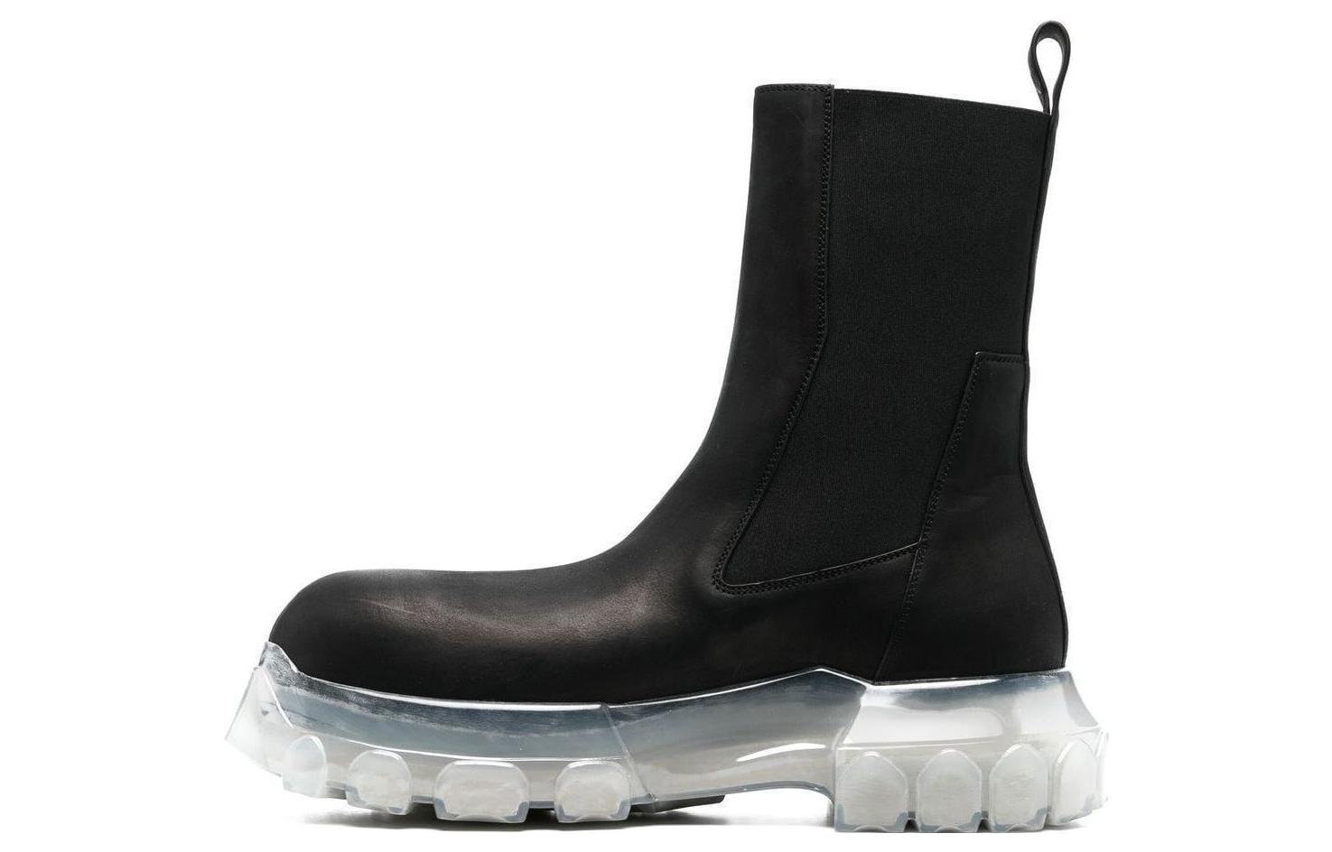 Rick Owens Calfskin Round Toe Ankle Chelsea Boots 'Black' RU01C4881LWN0-90