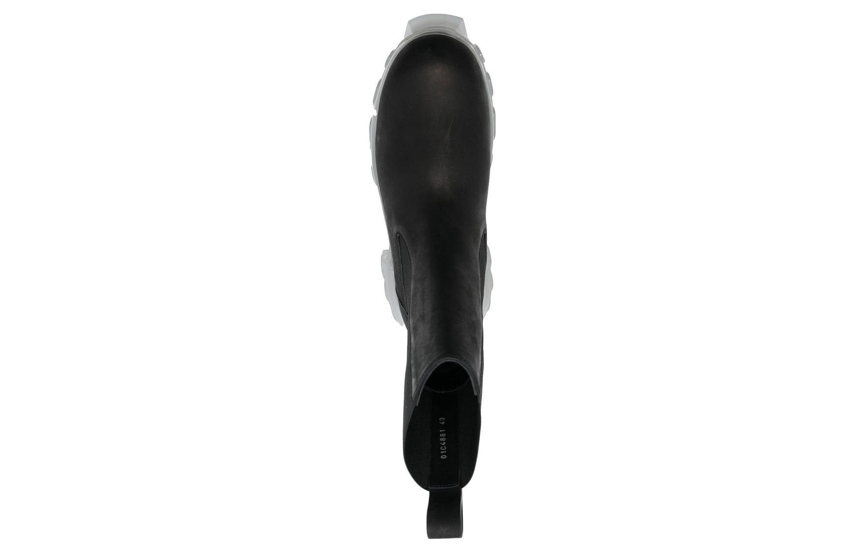 Shop Rick Owens Calfskin Round Toe Ankle Chelsea Boots 'Black' RU01C4881LWN0-90