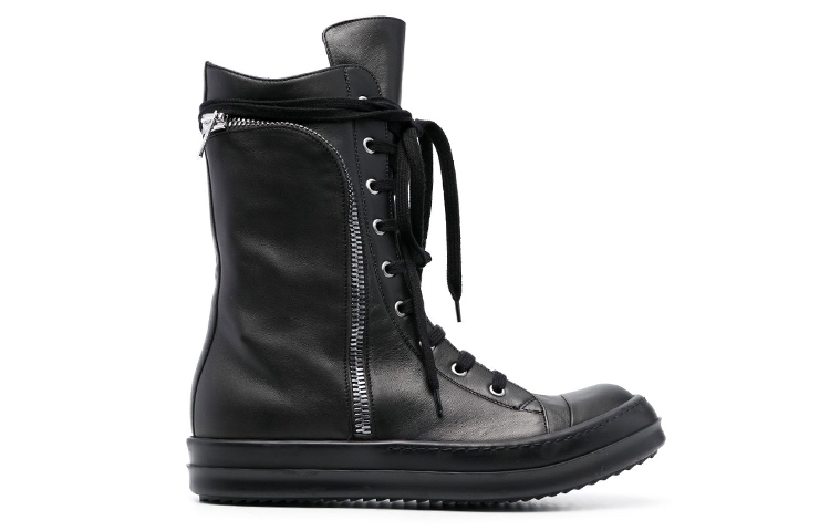 Rick Owens Cargo Basket 'Black Leather High-Top' 圖 2