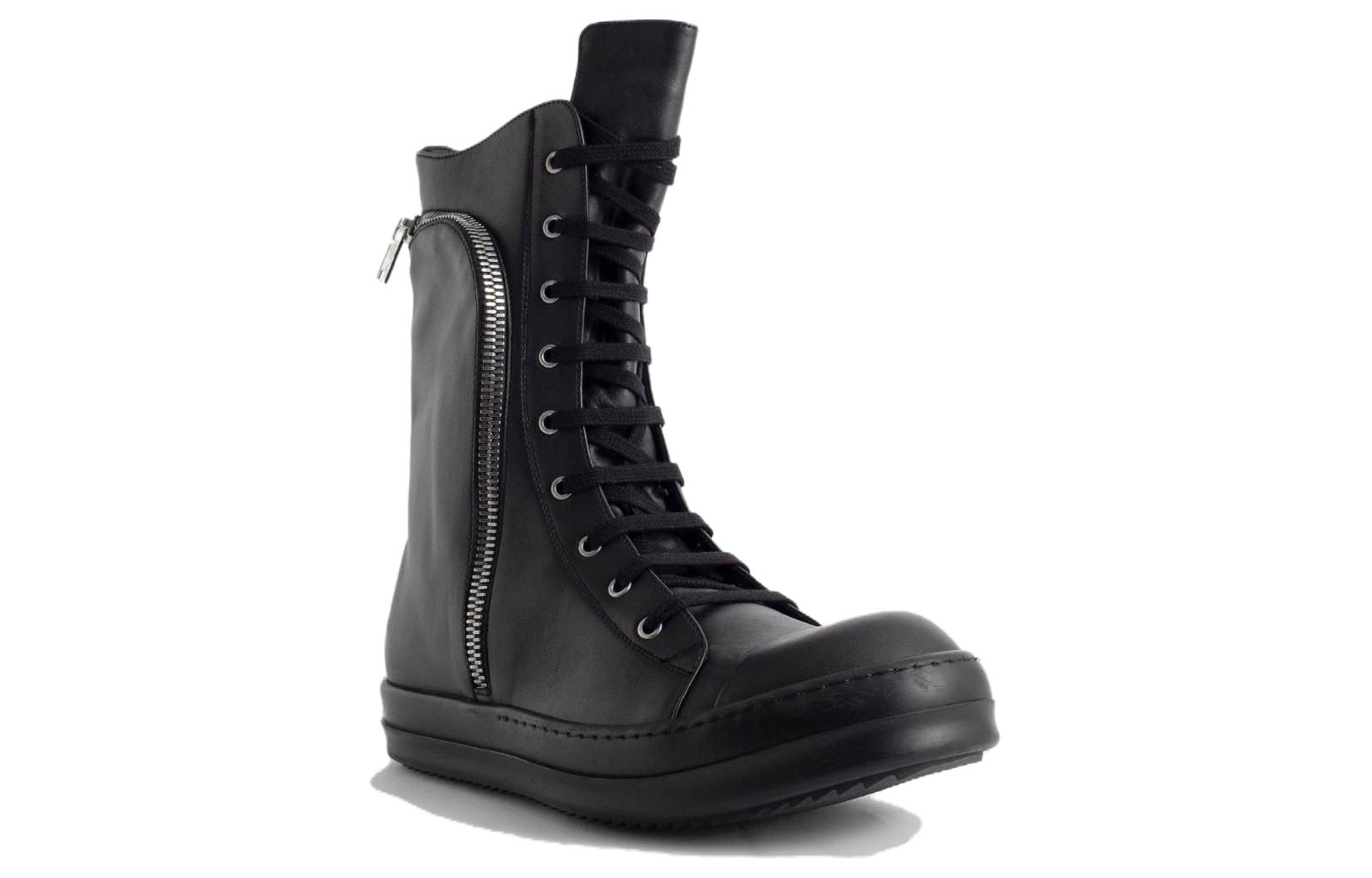 Rick Owens Cargo Basket 'Black Leather High-Top' 圖 3