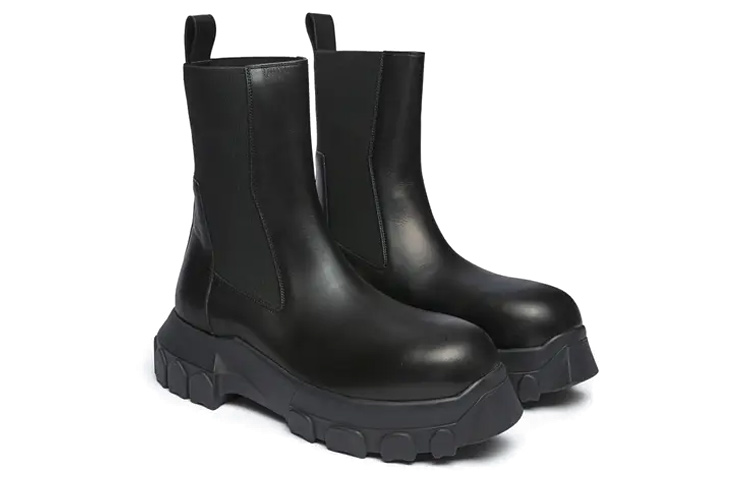 Rick Owens Chelsea Boot 'Black Leather' 圖 3