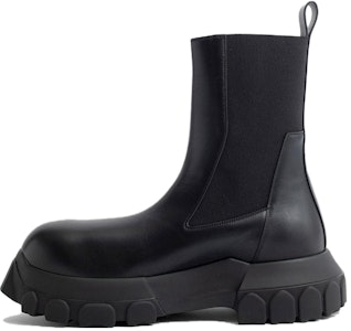 RICK OWENS/RO 皮革圓頭套穿短筒切爾西靴 男款 黑色 Buy RICK OWENS/RO 皮革圓頭套穿短筒切爾西靴 男款 黑色