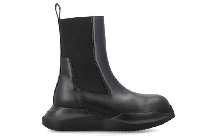 Rick Owens Chelsea Boot 'Black Leather Slip-On' 圖 2