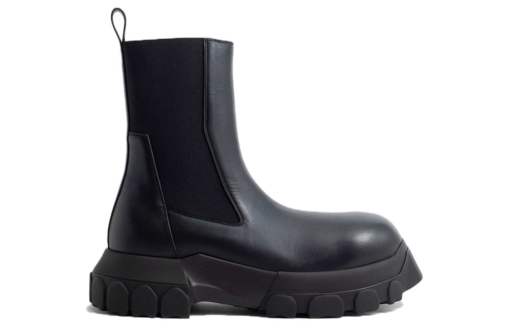 Order Rick Owens Sepatu Chelsea 'Hitam Kulit Slip-On' RU02C7881LCG-99