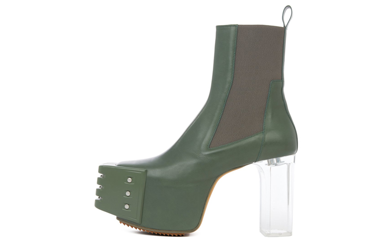 Rick Owens Chelsea Boot 'Green Calfskin'