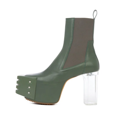 Rick Owens Chelsea Boot 'Green Calfskin'