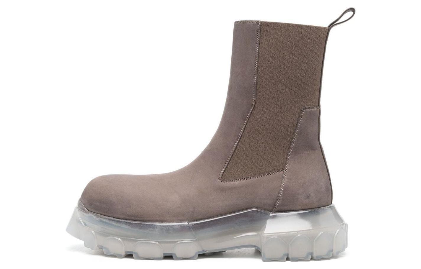 Rick Owens Chelsea Boot 'Grey Suede Slip-On'