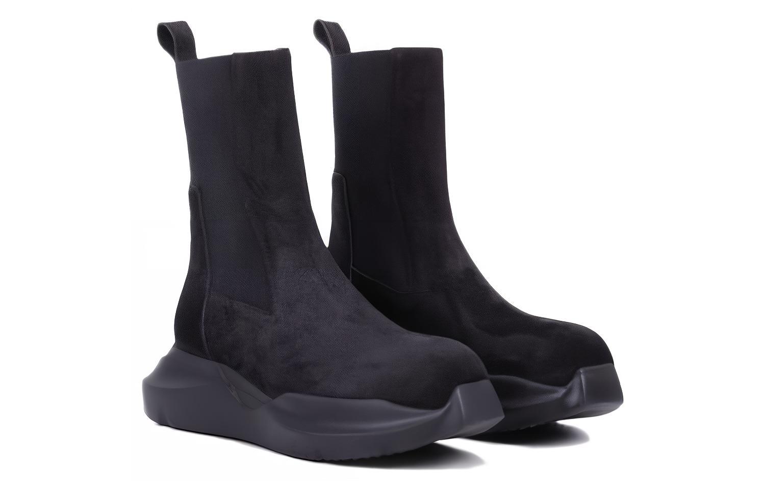 Rick Owens Chelsea Boots 'Velvet Black' 圖 4