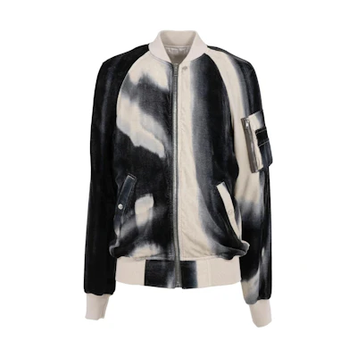Rick Owens Colorblock Stand Collar Zip Jacket - Black RU02B2793VP2-908