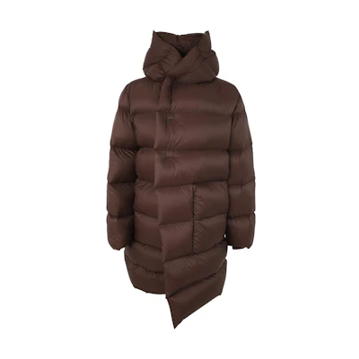 Rick Owens Dark Brown Stand Collar Loose Long-Sleeve Jacket RU02C7998NPD304