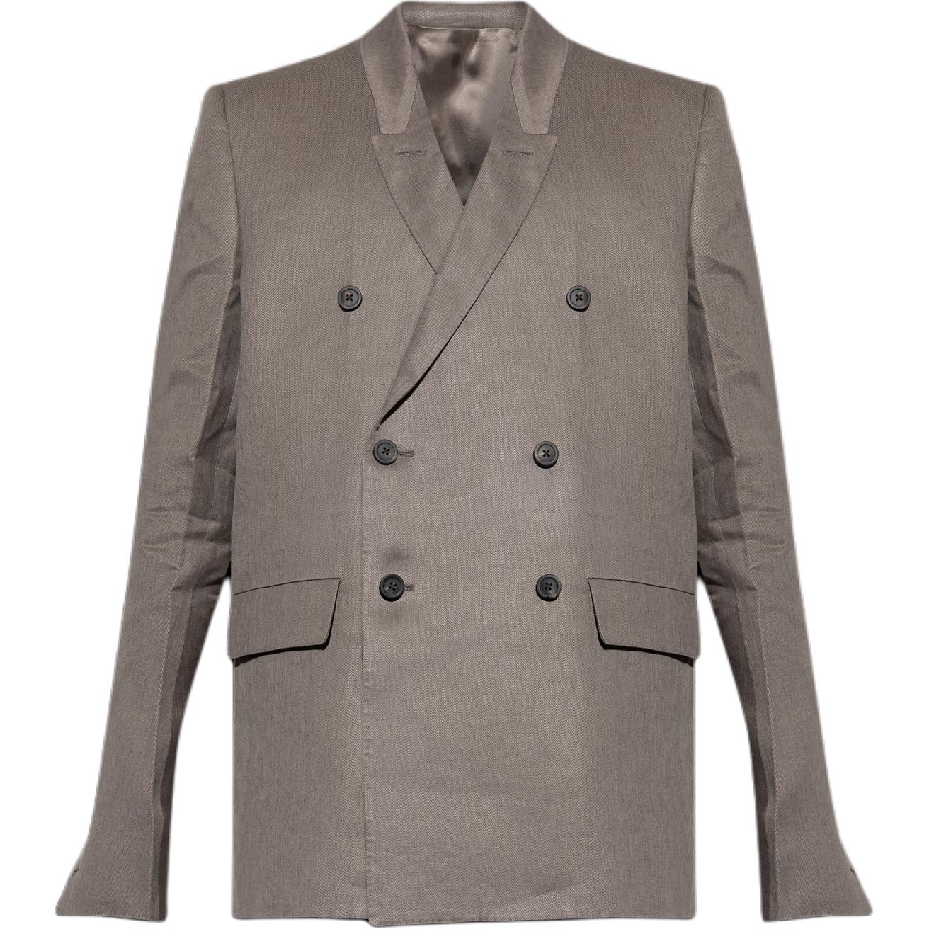 Rick Owens Double-Breasted Long Sleeve Jacket Grey Menswear RU01E5732TWL-34