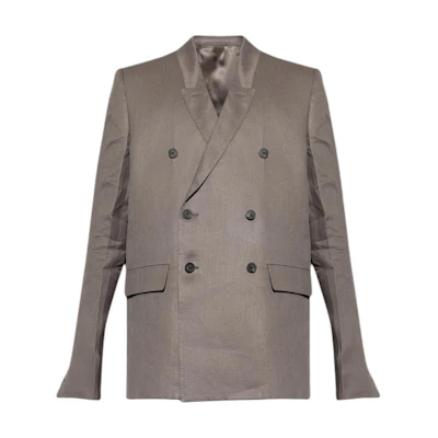 Rick Owens Double-Breasted Long Sleeve Jacket Grey Menswear RU01E5732TWL-34