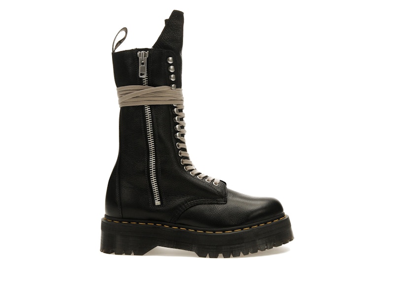 Rick Owens Dr. Martens 1918 Quad Leather Sole Calf Length Boot 'Black' DM02B38019001-09