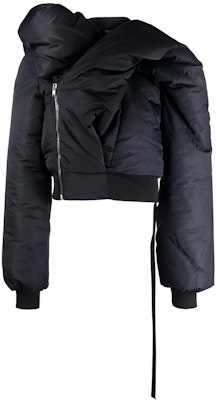 Rick Owens DRKSHDW Jaket Hitam Zip Asimetris Katun. DU02C5775BR Buy Rick Owens DRKSHDW Jaket Hitam Zip Asimetris Katun. DU02C5775BR