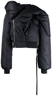 Rick Owens DRKSHDW Jaket Hitam Zip Asimetris Katun. DU02C5775BR Order Rick Owens DRKSHDW Jaket Hitam Zip Asimetris Katun. DU02C5775BR