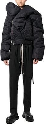 Rick Owens DRKSHDW Jaket Hitam Zip Asimetris Katun. DU02C5775BR Lookbook Rick Owens DRKSHDW Jaket Hitam Zip Asimetris Katun. DU02C5775BR