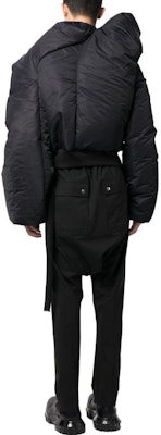 Rick Owens DRKSHDW Jaket Hitam Zip Asimetris Katun. DU02C5775BR Shop Rick Owens DRKSHDW Jaket Hitam Zip Asimetris Katun. DU02C5775BR