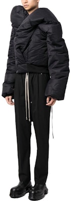 Rick Owens DRKSHDW Jaket Hitam Zip Asimetris Katun. DU02C5775BR Purchase Rick Owens DRKSHDW Jaket Hitam Zip Asimetris Katun. DU02C5775BR