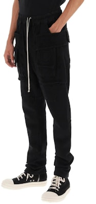 Rick Owens DRKSHDW Seluar Kargo Hitam Longgar dengan Tali Kasut. DU02C5376F-09 Details for Rick Owens DRKSHDW Seluar Kargo Hitam Longgar dengan Tali Kasut. DU02C5376F-09