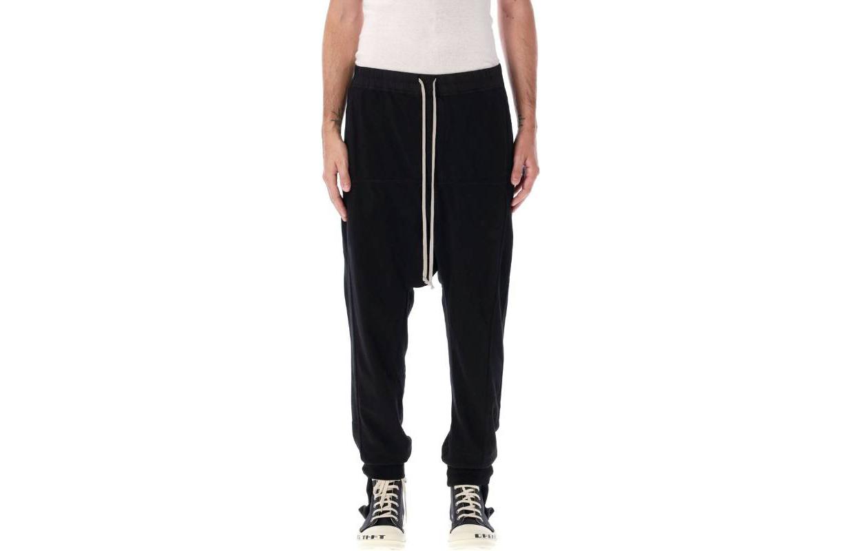Order Rick Owens DRKSHDW 黑色宽松系带休闲裤。 DU02C5395RIG-09