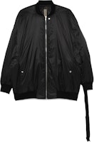 Rick Owens DRKSHDW Black Oversized Bomber Jacket with Zip and Drop Shoulders. DU02D2776NP-09 Rick Owens DRKSHDW Black Oversized Bomber Jacket with Zip and Drop Shoulders. DU02D2776NP-09